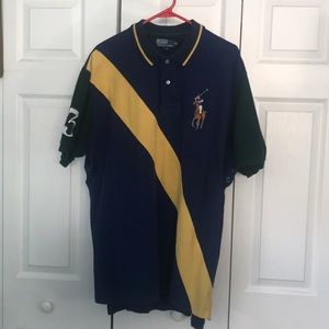 Ralph Lauren Blue/Green/Yellow Stripe Polo